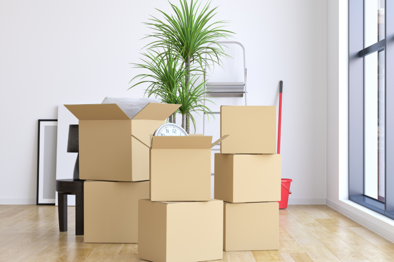 Trusted Royal Star movers and packers serving Bur Dubai community with professional relocation team loading packed boxes and furniture into a moving truck outside residential buildings.